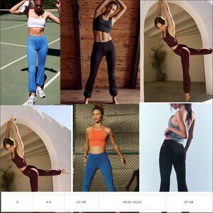 Free People Lets Bounce Pants 3 PAIR FP Movement Size Small Black, Aqua, Maroon